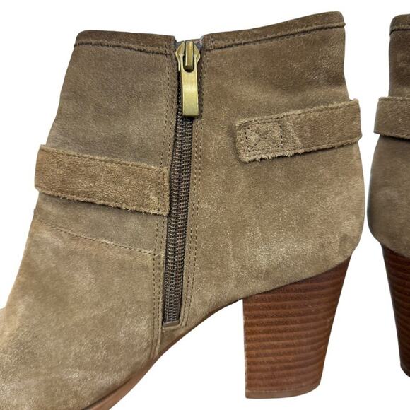 Franco Sarto Dorinda Womens Beige Chunky High Heel Ankle Boots Booties sz 9 - Picture 4 of 16
